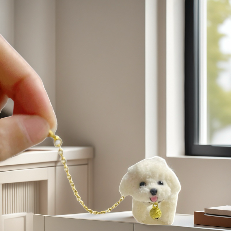 Handmade little dog made of wool, can be used as a pendant or decorative piece, a wonderful gift.